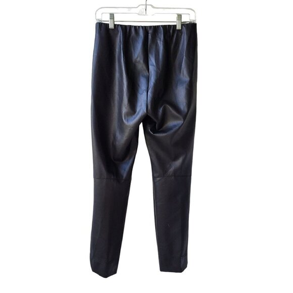 Via Masini 80 Faux Leather Pull on Pants Black Made in Italy Size 44 - Picture 3 of 16